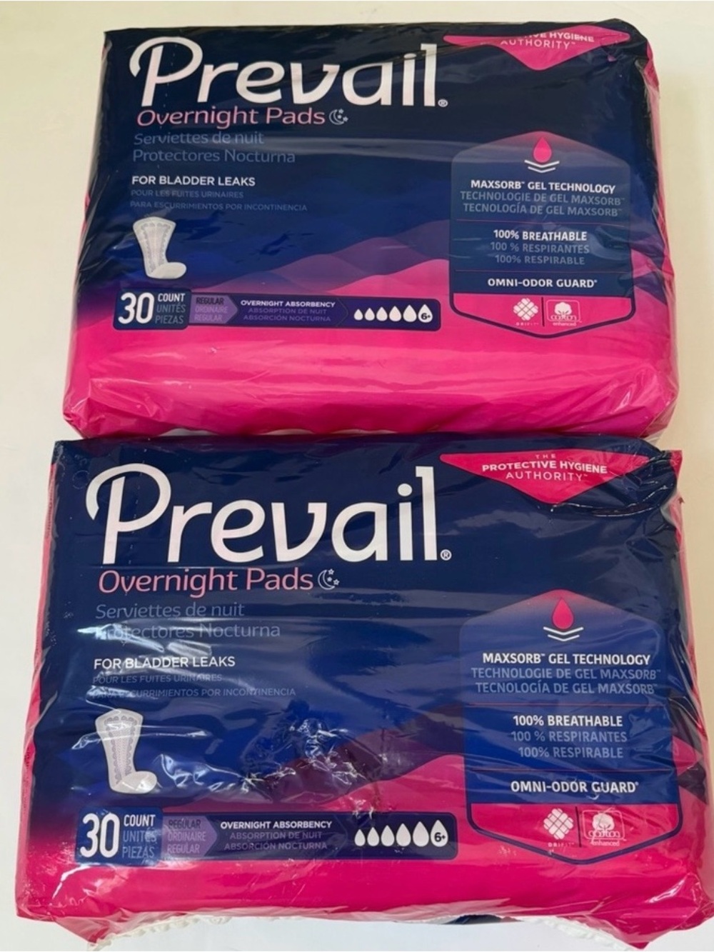Prevail Overnight Blader Control Pads - Pack of 2